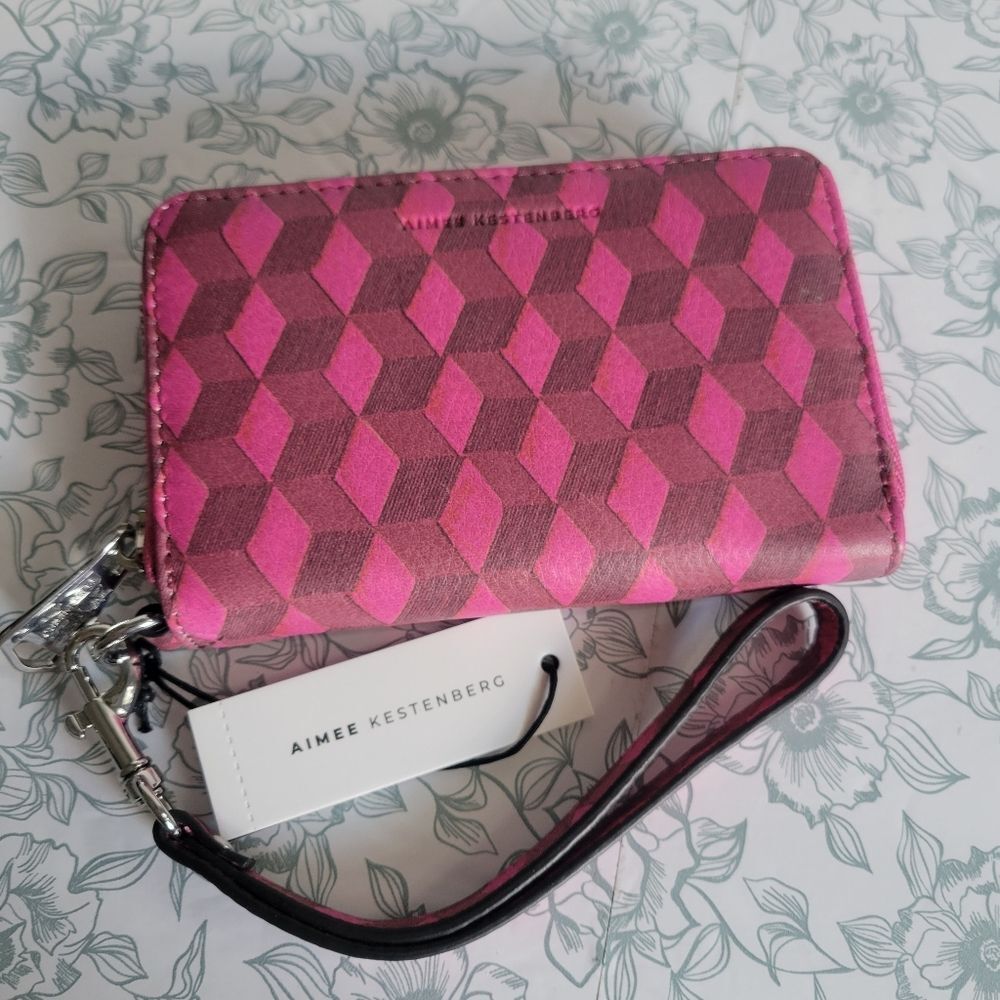 NWT Aimee Kestenberg Zip Around Wristlet | Magenta